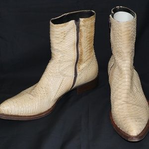 Buttero Beige Python Skin & Leather Boots size 42